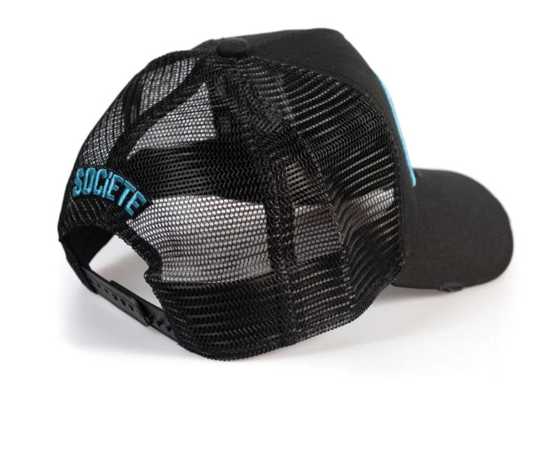 SOCIETE NOIR SCRIPT MESH TRUCKER CAP