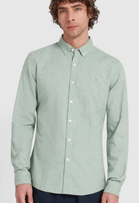 Farah Brewer Long Sleeve Oxford Button-Down Shirt EMPRA / MENS