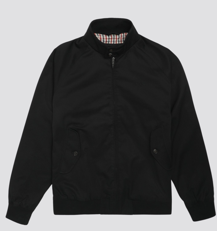 Ben Sherman Harrington Check Lined Jacket in Classic Black and Sand Colors