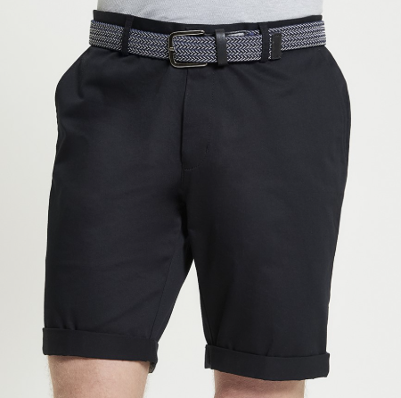 Ben Sherman Signature Classic Chino Shorts in Airforce, Black, and Stone Colors
