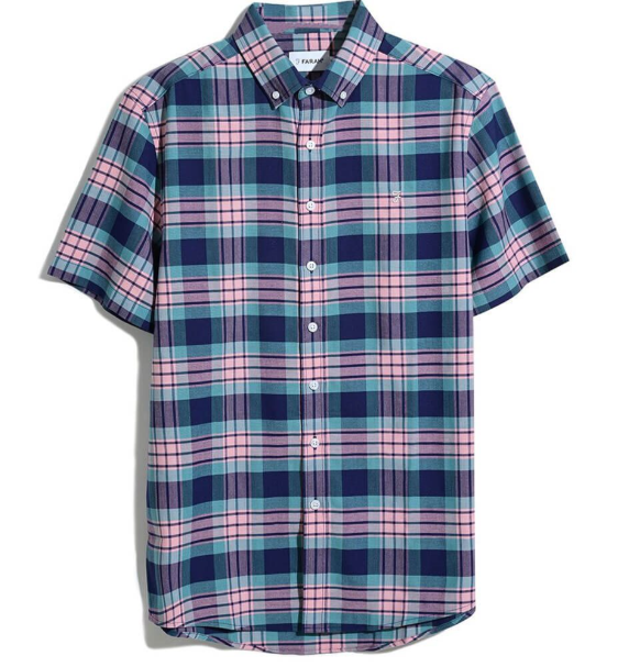 Farah Foster Check Short Sleeve Shirt in Classic Fit for Men