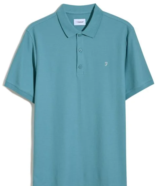 Farah Hudson Plain Polo Aqua Green Short Sleeve Shirt in Various Sizes