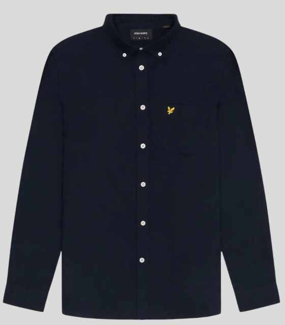 Lyle and Scott Plain Oxford Long Sleeve Shirt in Classic Colours