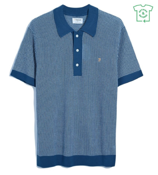 Farah Sandford Knit Polo Cold Metal Shirt with Classic Fit and Soft Texture