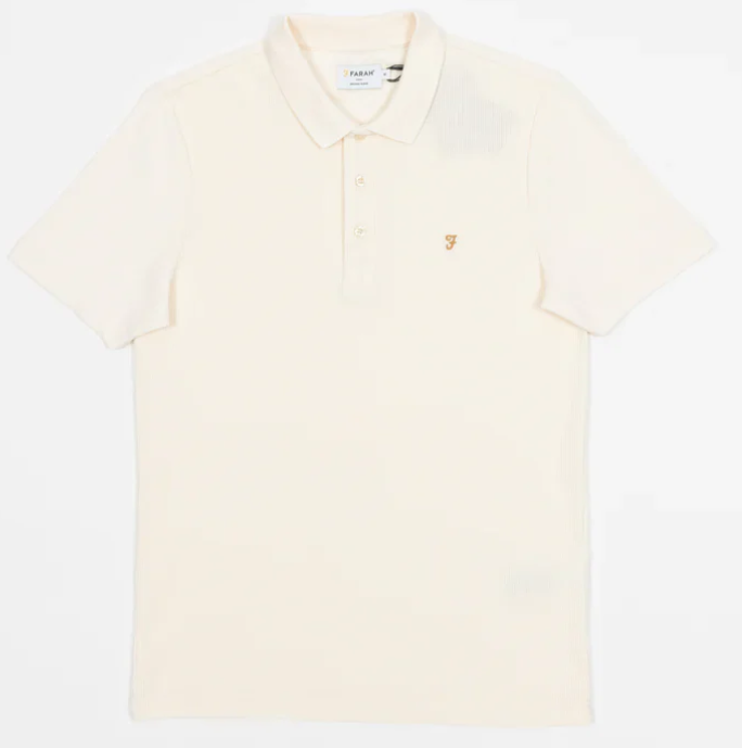 Farah Forster Textured Short Sleeve Polo Shirt in Classic Colors