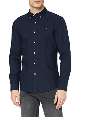 Farah Brewer Oxford Shirt Short & Long Sleeve Classic Fit for Men
