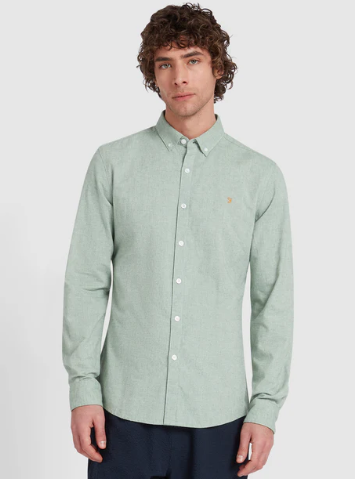 Farah Brewer Oxford Shirt Short & Long Sleeve Classic Fit for Men