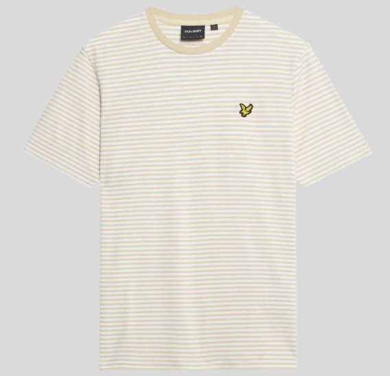 Lyle and Scott Linen Blend Breton Stripe Tee in Classic Colors and Comfortable Fit
