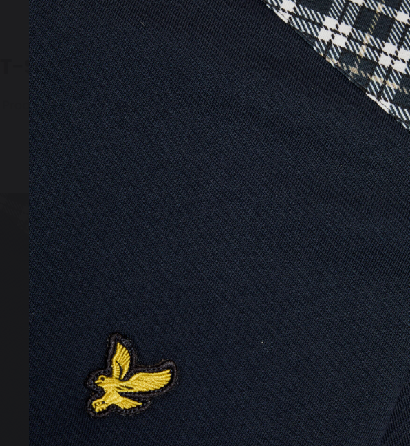Lyle & Scott Check Panelled T-Shirt