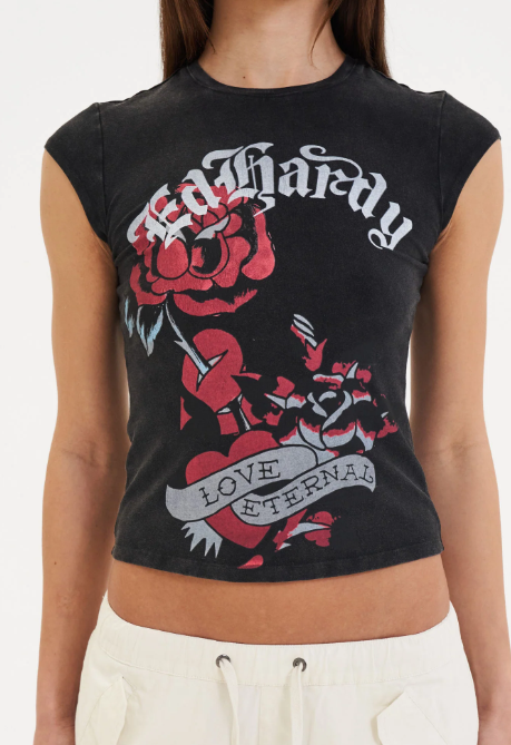 Ed Hardy Women's Love Eternal Cap Sleeve T-Shirt