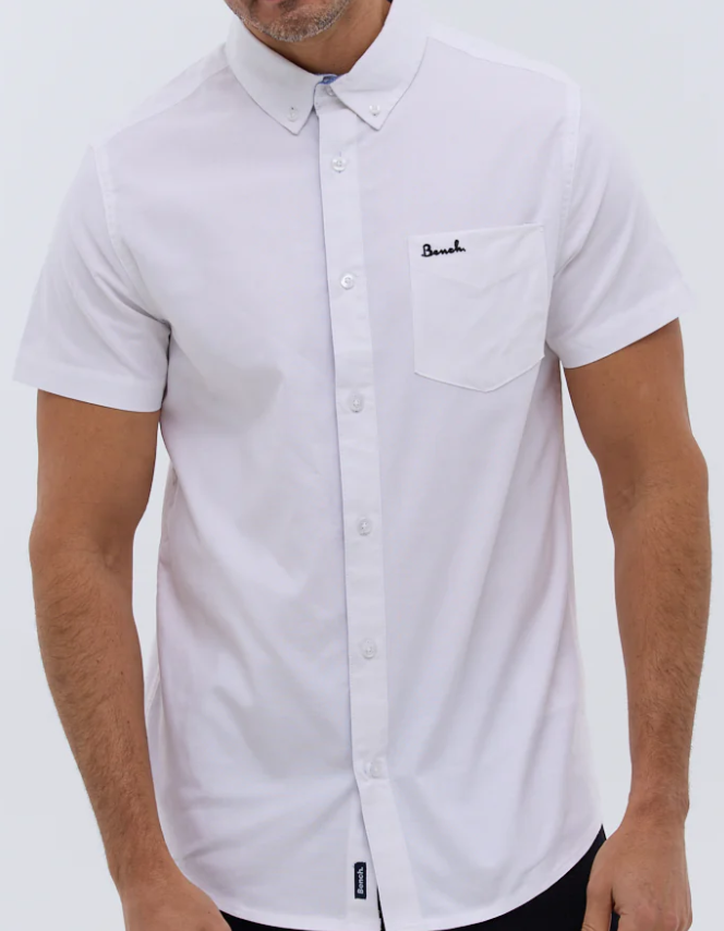 Bench Bowden Short Sleeved shirt in light blue, white, and lilac colours, multiple sizes available