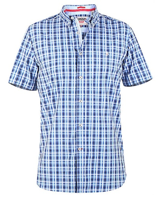 Canford Short Sleeve Check Shirt Light Blue in Various Sizes