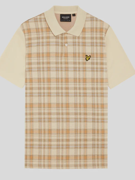 Lyle and Scott Spring Tartan Knit Polo Luna Knit Polo Shirt
