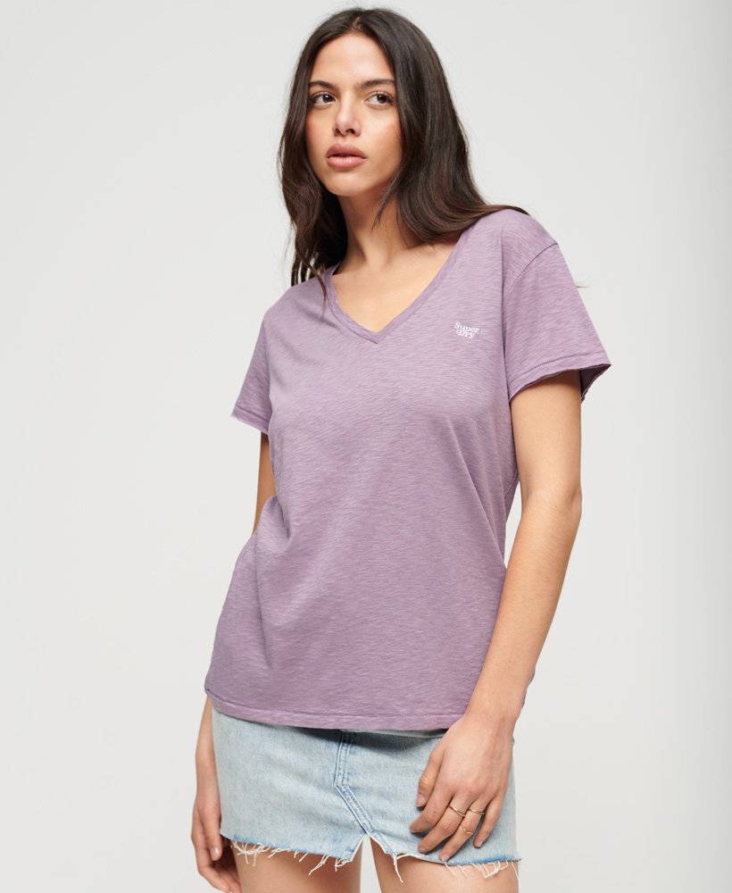 Superdry Studio Slub Embroidered V-Neck Tee (Women's)