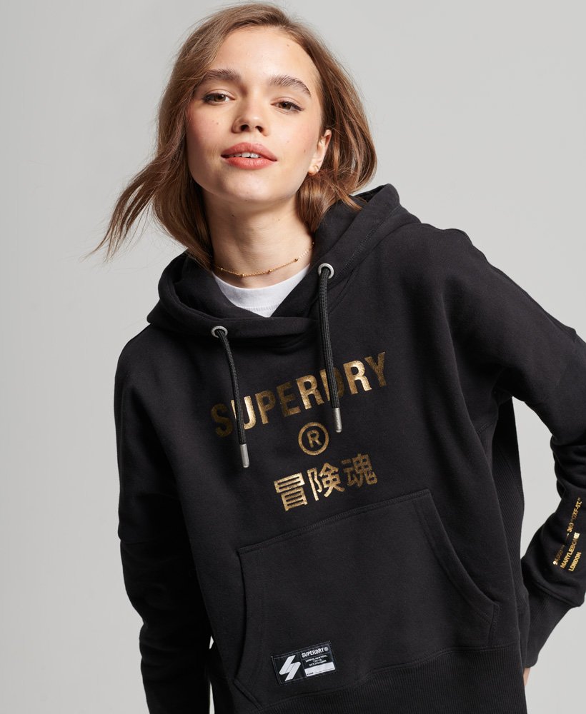 Superdry Logo Foil Crop Hood (Women's)