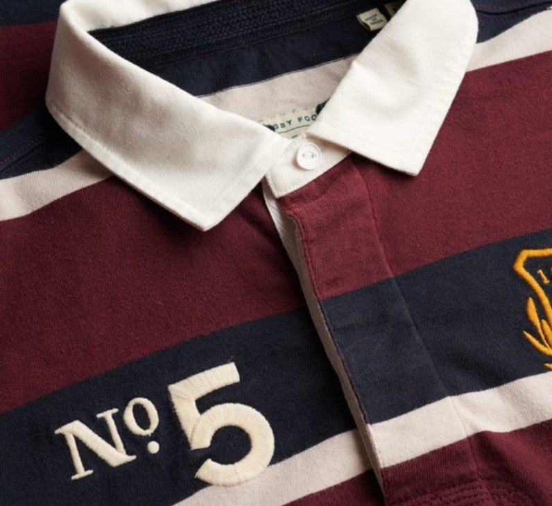 Superdry Double Emblem Stripe Rugby Top
