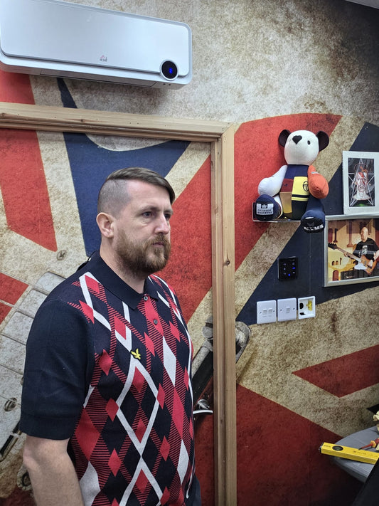 Lyle & Scott Argyle Knit Polo Tops