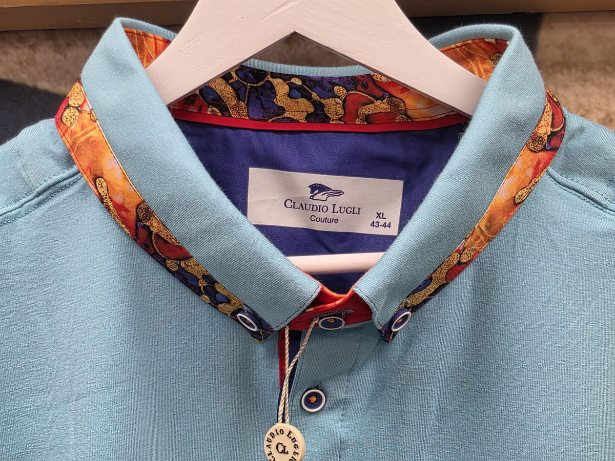 Claudio Lugli Polo Top with Contrast Collar