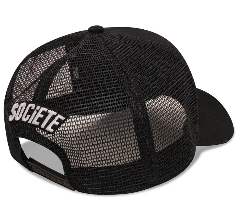 SOCIETE NOIR SCRIPT MESH TRUCKER CAP