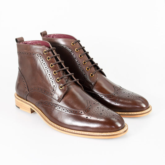 Cavani Holmes Lace up Boot in Borwn and Tan