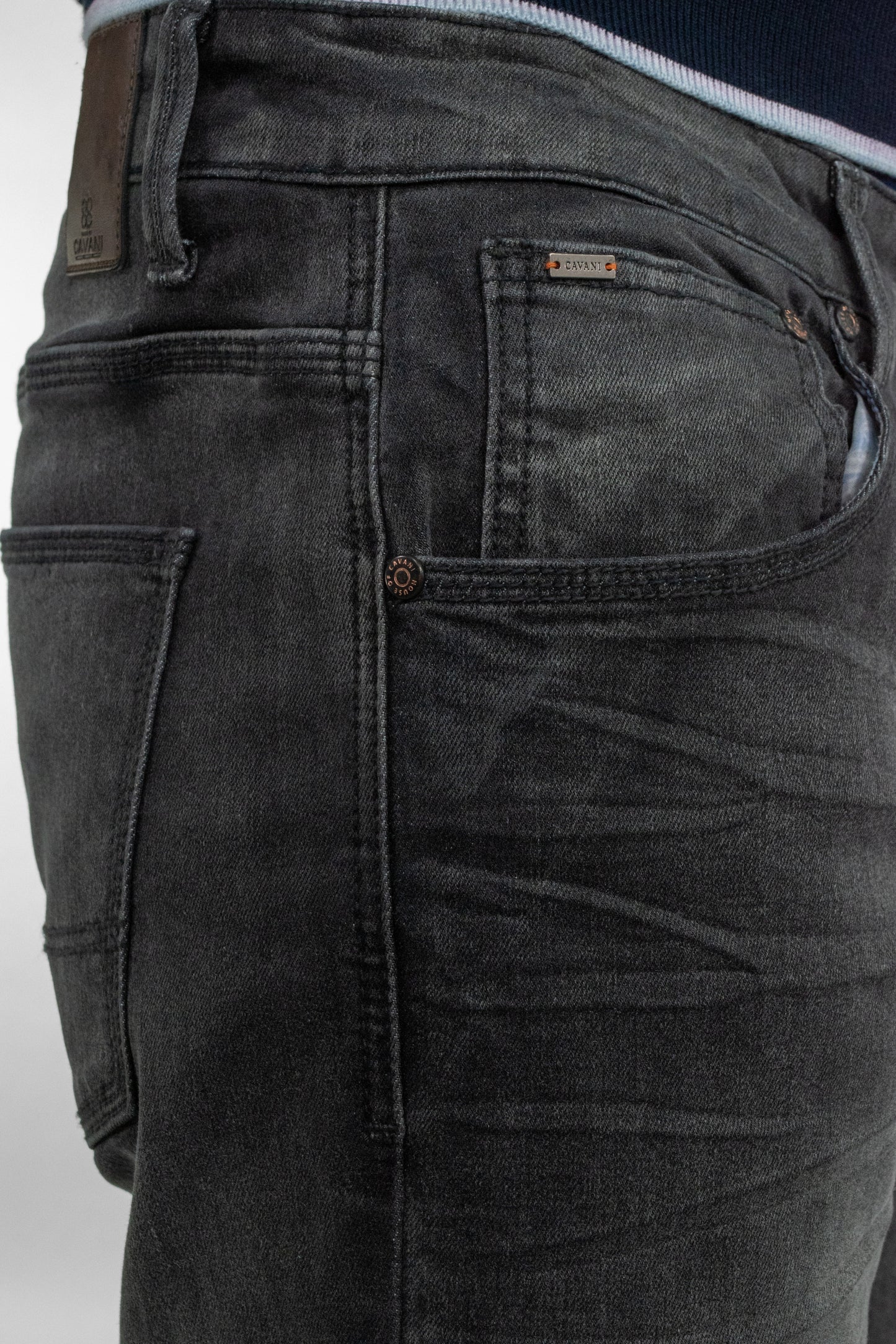 Cavani Jeans Milano Slim Fit Men's Denim Pants in Classic Black, Navy & Stonewash Colors