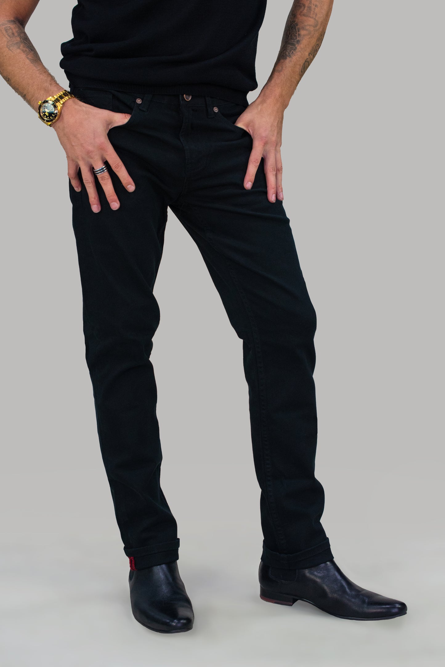 Cavani Jeans Milano Slim Fit Men's Denim Pants in Classic Black, Navy & Stonewash Colors