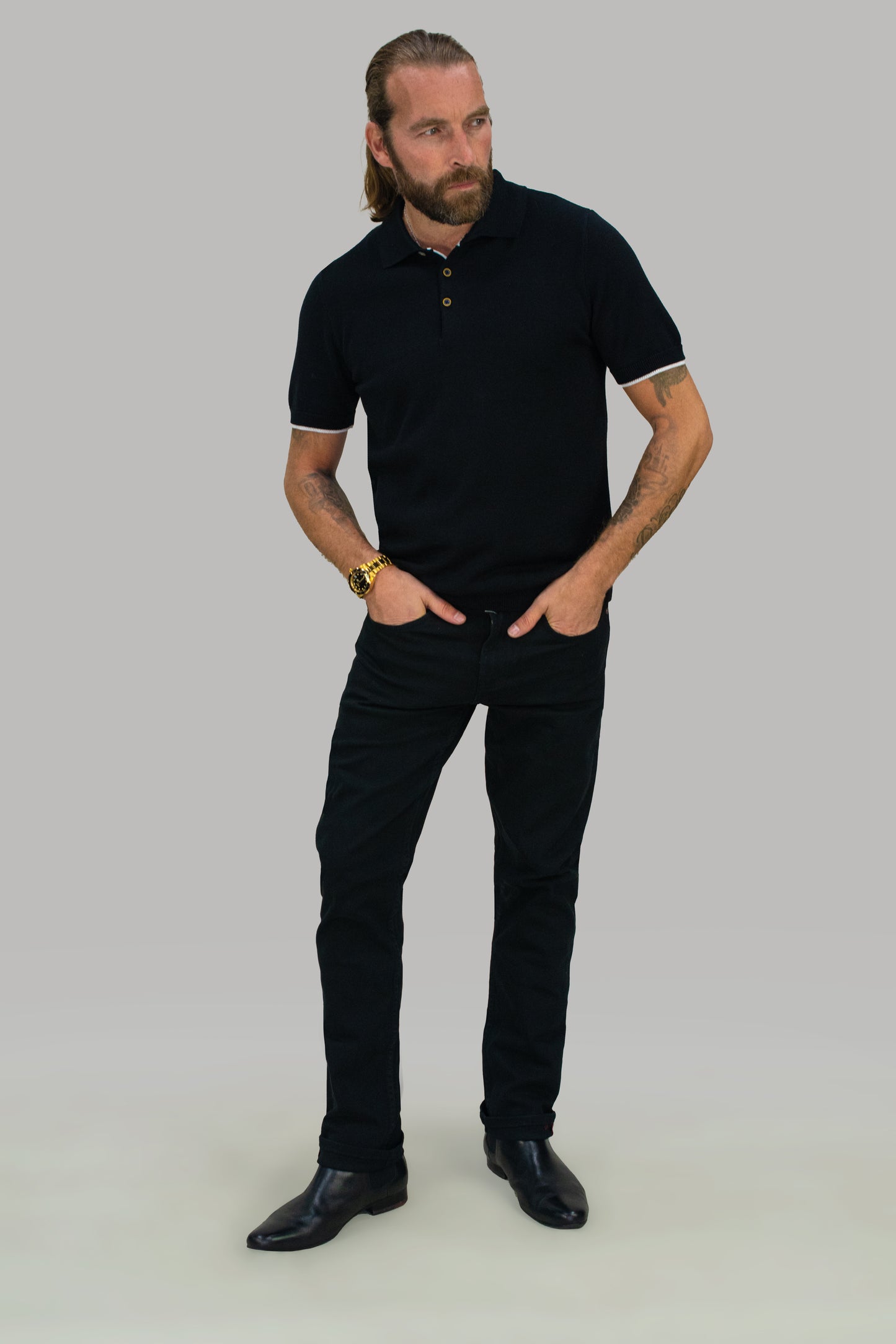 Cavani Jeans Milano Slim Fit Men's Denim Pants in Classic Black, Navy & Stonewash Colors