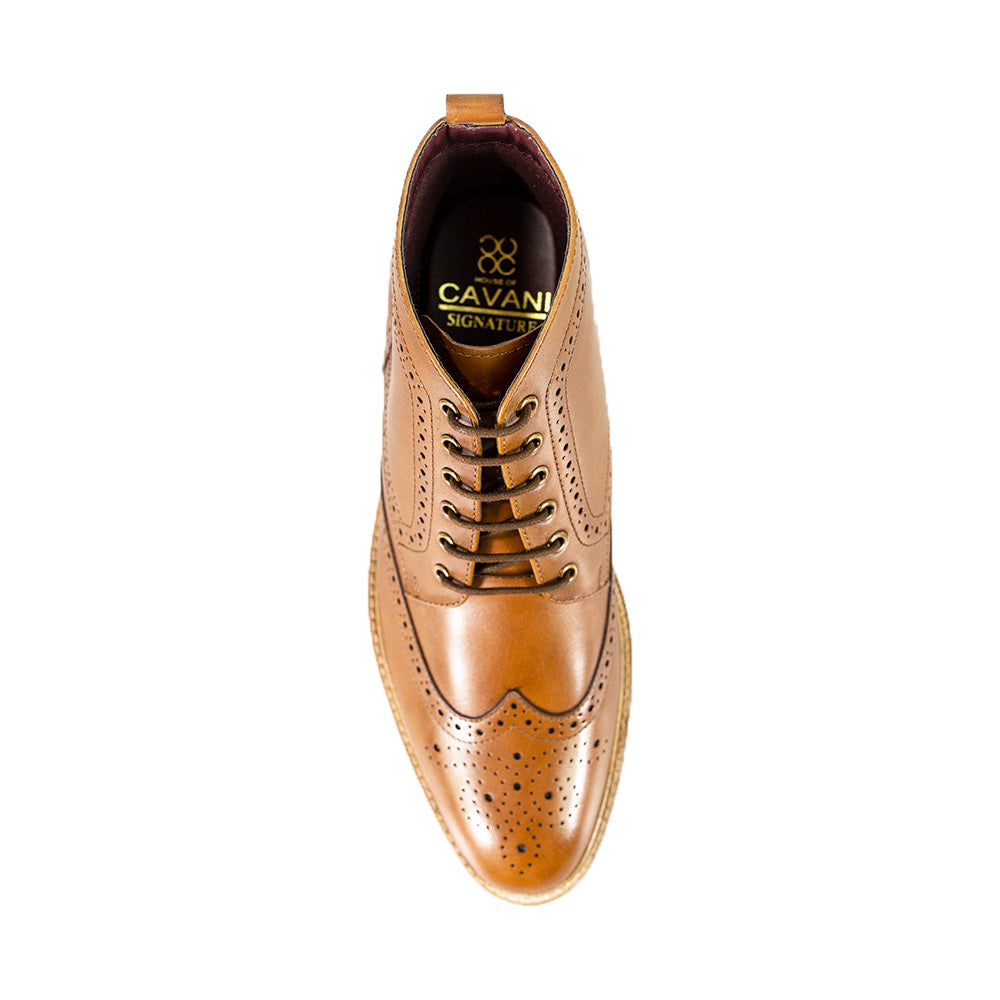Cavani Holmes Lace up Boot in Borwn and Tan