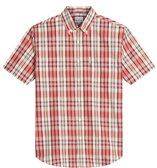 Ben Sherman Mod (Irregular) Fit Check Shirt Cerise