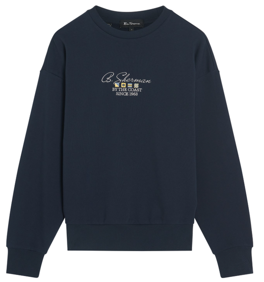 Ben Sherman Crew Neck Sweatshirt in Dark Navy