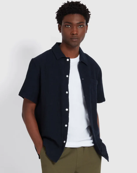 Farah Fleet Textured Short Sleeve Shirt in Classic Colors and Comfortable Fit