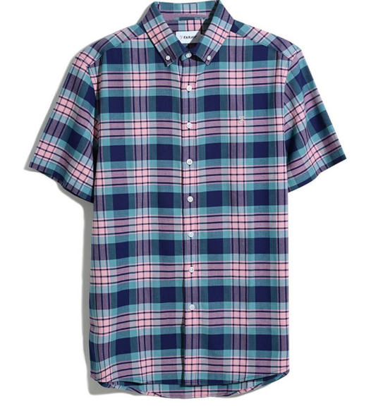 Farah Foster Check Short Sleeve Shirt in Classic Fit for Men