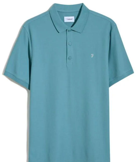 Farah Hudson Plain Polo Aqua Green Short Sleeve Shirt in Various Sizes