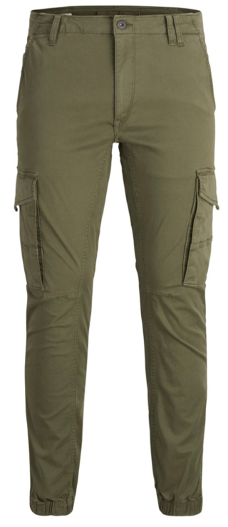 Jack & Jones Paul Flake Cargo Trousers in Crockery and Black Colors