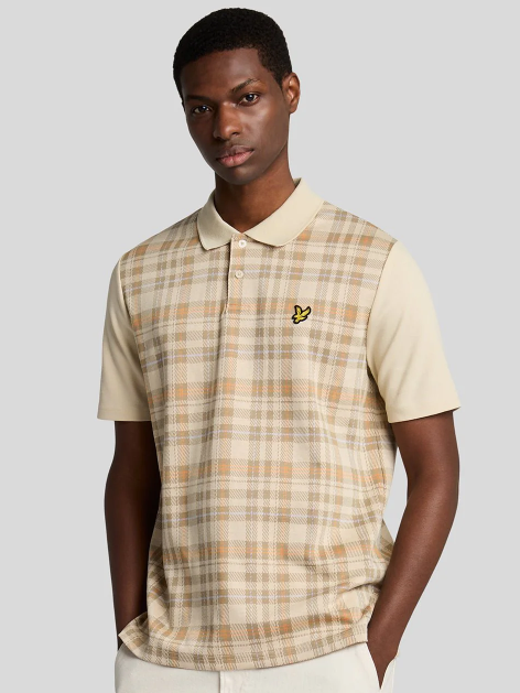 Lyle and Scott Spring Tartan Knit Polo Luna Knit Polo Shirt