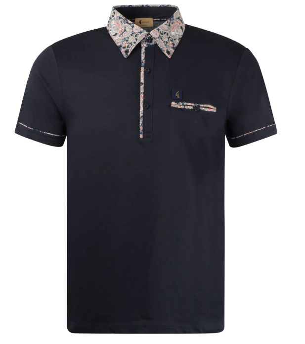 Gabicci Mooreland Paisley Polo Shirt in Classic Colors with Signature Design Details