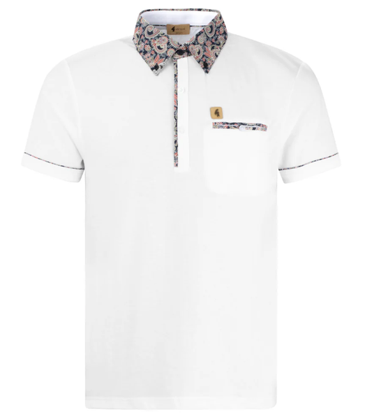 Gabicci Mooreland Paisley Polo Shirt in Classic Colors with Signature Design Details