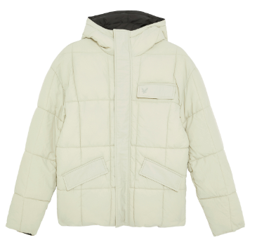 Lyle & Scott Reversible Wadded Jacket in Jet Black/Grey Taupe