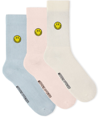 Weekend Offender Smiley Sock Pack of 3 (Size 7-11)
