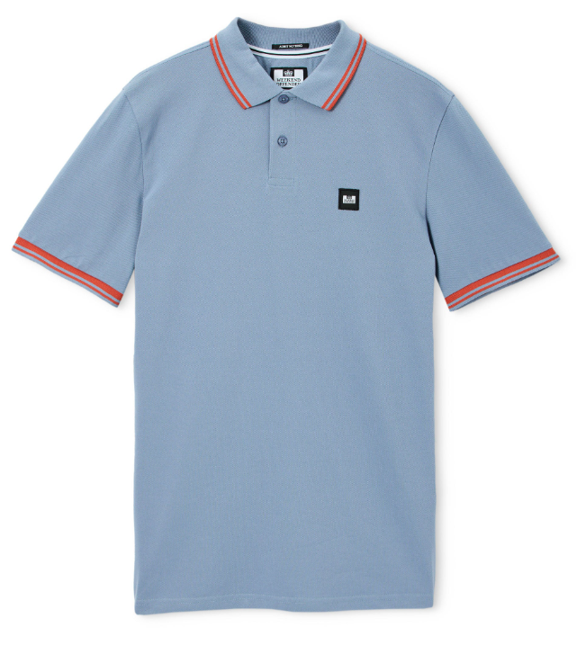 Weekend Offender Levanto Double Stripe Contrast Collar Polo Shirt