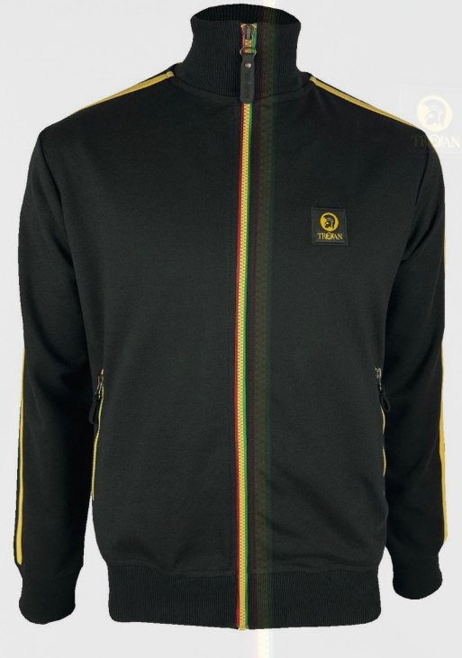 Trojan Contrast Zip Track top