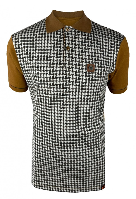 Trojan Houndstooth Panel Polo