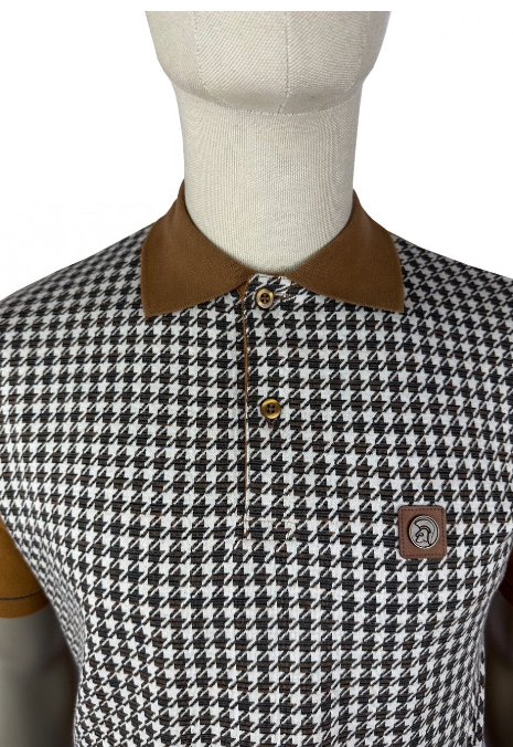 Trojan Houndstooth Panel Polo