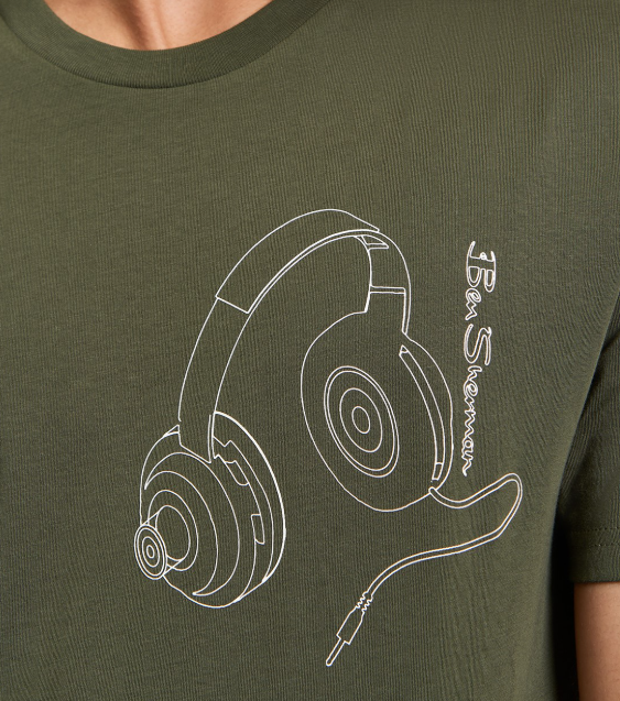 Ben Sherman Khaki Headphone Tee
