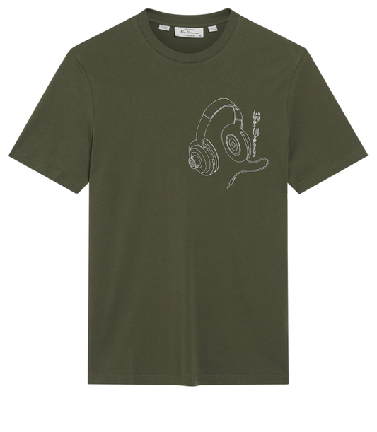 Ben Sherman Khaki Headphone Tee