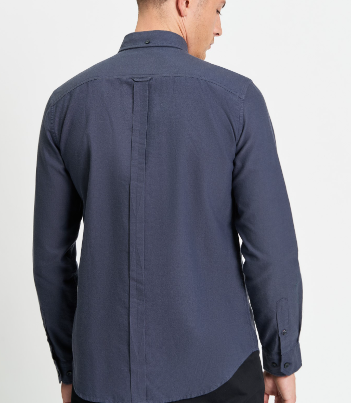 Ben Sherman Long Sleeved Signature Oxford Shirt in Slate