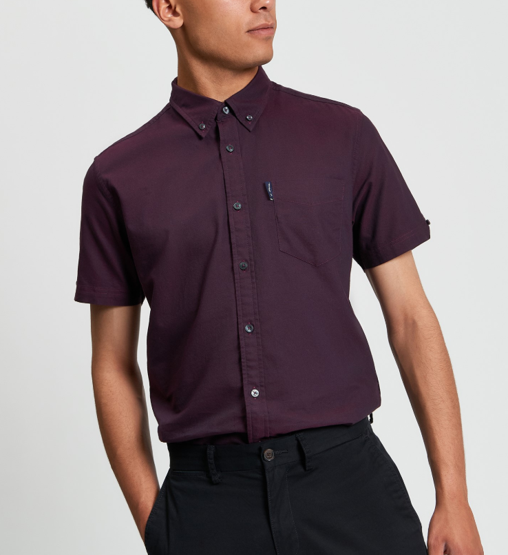 Ben Sherman Short Sleeve Signature Oxford Shirt in Dark Navy