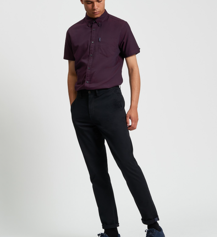 Ben Sherman Short Sleeve Signature Oxford Shirt in Dark Navy
