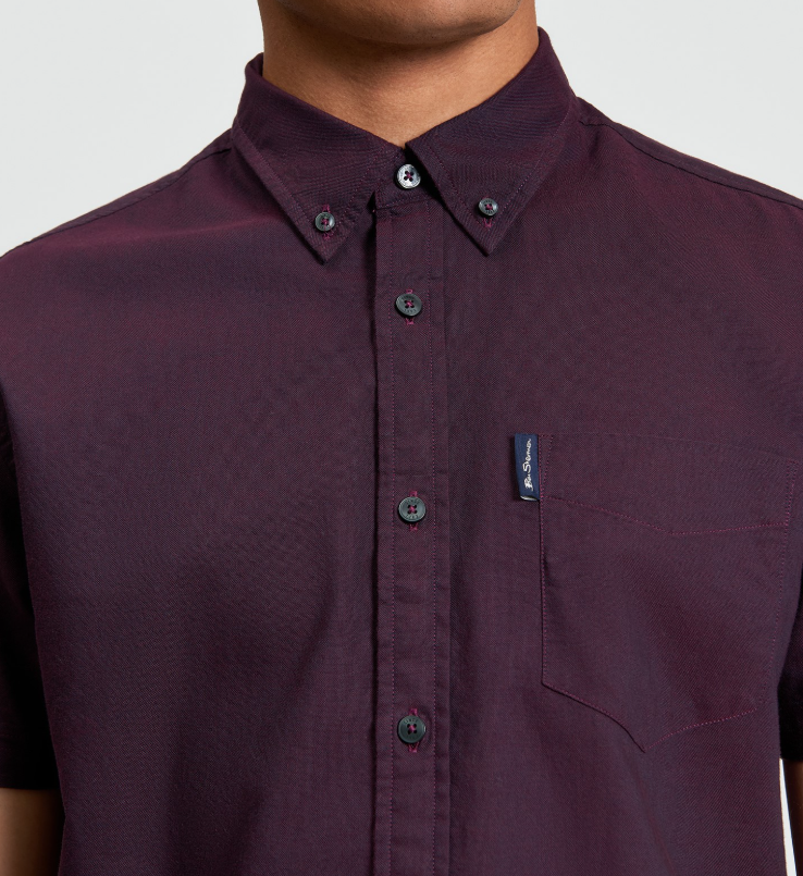 Ben Sherman Short Sleeve Signature Oxford Shirt in Dark Navy