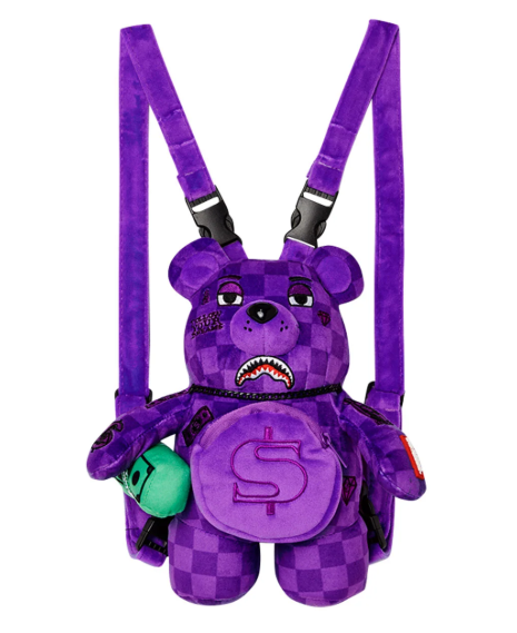 Sprayground Purple Shark Sharks in Paris Mini Bear Cub Backpack